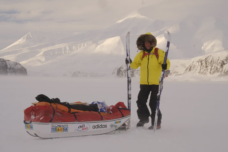 Foto von Evelyne Binsack bei ihrer Expedition